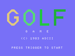 Golf Game Title Screen